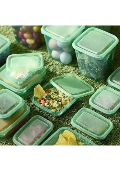 Ikea Pruta Plastik Saklama Kabı Seti, Yeşil, 17 Parça