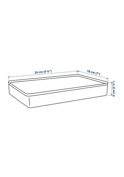 Ikea Harvmatta Bölmeli Kutu, Koyu Gri-bej, 24x18x6 Cm