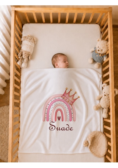 Pia Baby Kız Bebek İsme Özel Tulum Seti 4 Parça %100 Pamuk Organik Baskılı Hastane Çıkışı Battaniyeli Set 1104bt0x Ekru