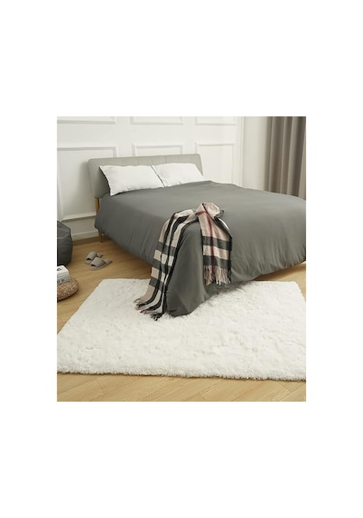 Krem Post Peluş Yumuşak Yıkanabilir Kaymaz Dot Taban Salon Koridor Çocuk Halısı Krem