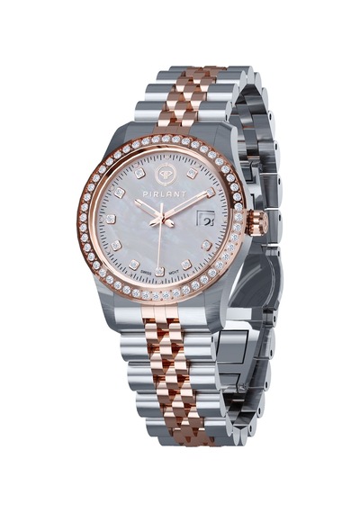 Pırlant Sedef Kadranlı Kadın Kol Saati Gümüş 22951314