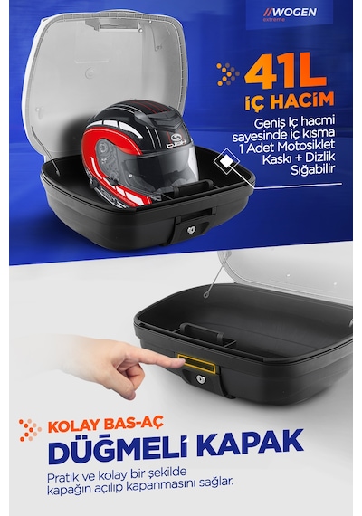 Wogen Wg41 Premium Arka Çanta 41 Litre Beyaz + Karbon Dizlik He Siyah