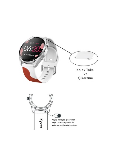 Kyver Amazfit Gts Uyumlu Desenli Silikon Kordon 20mm