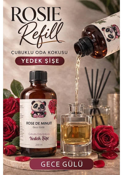 Rosie Rose De Minuit Çubuklu Oda Kokusu Yedek Şişe 250 Ml Gece Gülü Aromalı Yedek Şişe Fresh