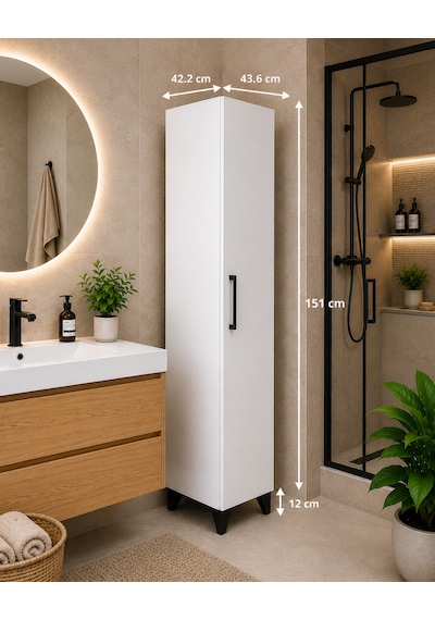 "mdf" Banyo Boy Dolabı, Çok Amaçlı Kiler Dolabı, Erzak Dolabı Beyaz