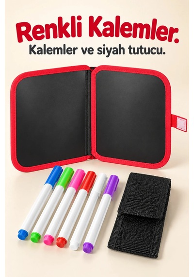 Ers Çizim Kitabı Renkli Kalemler Ve Siyah Kalem Tutuculu
