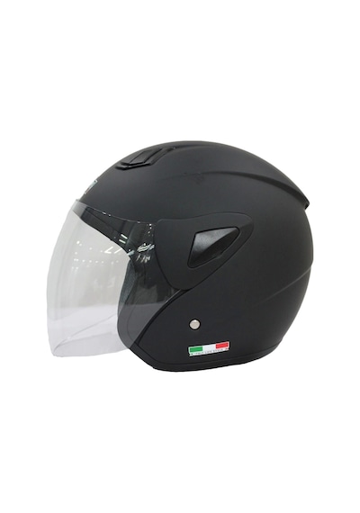Sway SW-733 Şeffaf Camlı Açık Motosiklet Kaskı Mat Siyah
