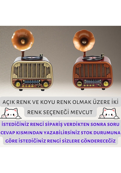 Dexxony Dcx-13 Kahverengi Nostaljik Radyo & Zarif Nostaljik Ahşap Görünümlü Radyo Bluetooth Hoparlör