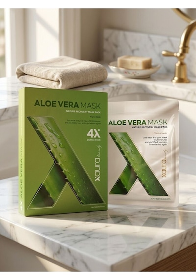 Xaura Beauty Aloe Vera Mask Nature Recovery Kağıt Yüz Maskesi 4'lü Paket