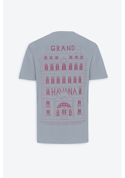 AC&Co / Altınyıldız Classics Erkek Grı Standart Fit Normal Kesim Baskılı Bisiklet Yaka Tişört Gri