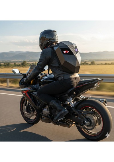 Missidea Black Knight Led Işıklı Sırt Çantası Motorcu Çantası Büyük Boy Siyah