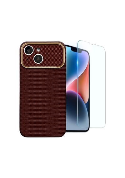 Nihcase Apple iPhone Uyumlu 14 Kılıf M-safe Şarj Özellikli Paris Zerre Sert Pc Kapak + Ekran Koruyucu