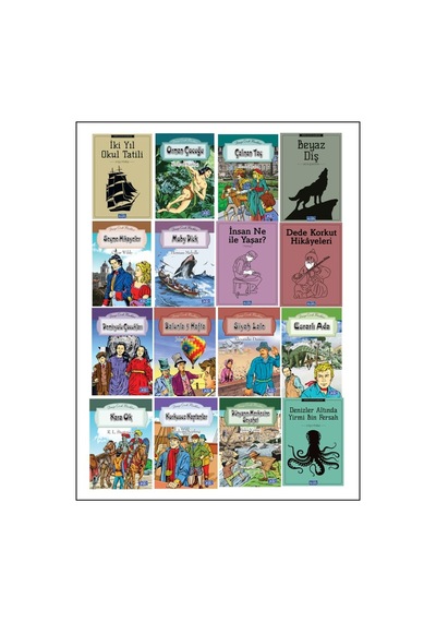 Orman Çocuğu,çalınan Taç, Beyaz Diş,moby Dick 4.ve 5.sınıf 12 Kitap Set