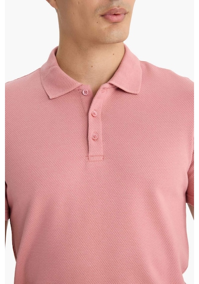 Defacto Slim Fit Dar Kesim Polo Yaka Kısa Kollu Pamuklu Modal Karışımlı Basic Düz Tişört M6609az25spbr103 Pembe