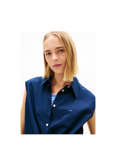 Tommy Jeans Lacivert Kadın Gömlek Tjw Tıe Front Poplın Shırt-16164