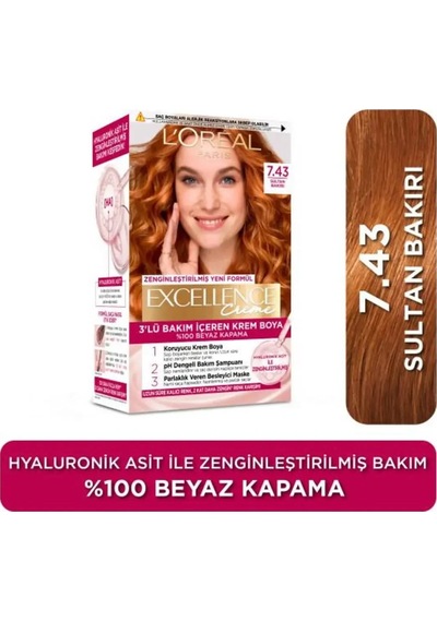 L'oréal Paris Excellence Creme 7.43 Sultan Bakırı Saç Boyası
