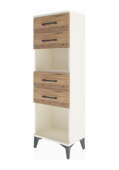 Arges Dolap Tek Raflı 4 Çekmeceli 44x30x134 Aytaşı-çam Aytaşı
