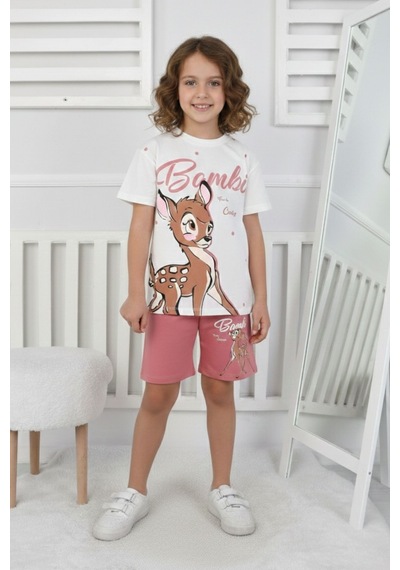 Bambi Baskı Kız Çocuk Takım-90413 Pembe