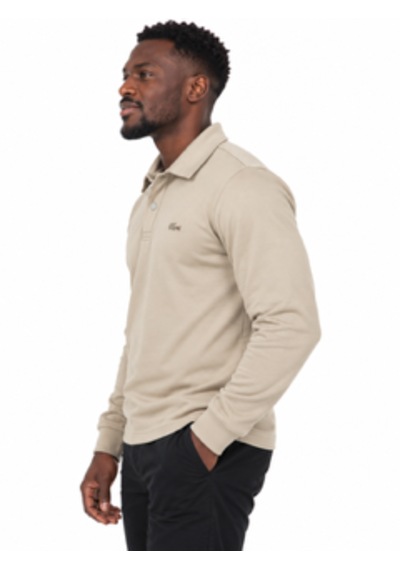 Lacoste Polo Çıt Çıt Kapama Dar Kesim Bej Uzun Kol Açık Bej