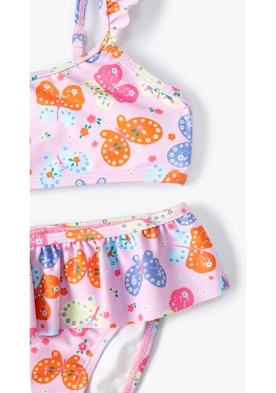 Koton Kelebekli Bikini Seti 2 Parça Fırfırlı Çapraz Askılı Pembe 4skg00007mm Pembe
