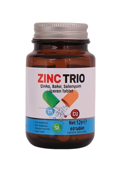 Zinctrio Çinko, Bakır, Selenyum İçeren 60 Tablet