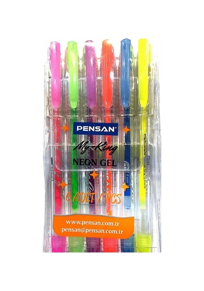 Neon Jel Kalem 6 Renk Fosforlu Pensan 6 Renk Neon Jel Kalem Pensa