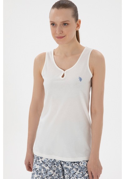 U.s. Polo Assn. Kadın Ekru Pijama Takım 50312913-vr019 Ecru Ekru