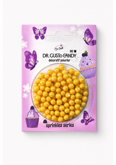 Dr. Gusto 4 Mm Sarı Boncuk Pasta Süsleme Şekeri