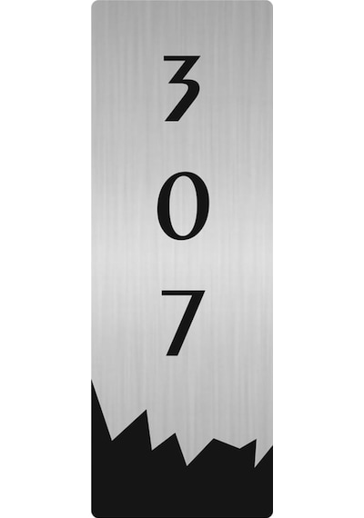 Metal Departman Kapı İsimliği, Yönlendirme Levhası 307 Dikey 5x20 Cm Gümüş Renk