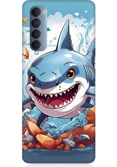 Oppo Reno 4 Pro Uyumlu Köpekbalığı Desenli Silikon Kılıf