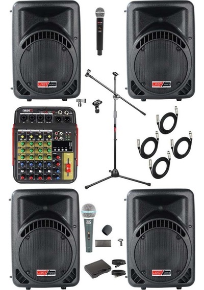 Lastvoice Ample Little Paket-4 Aktif Hoparlör Ve Mixer Full Ses Sistemi Seti