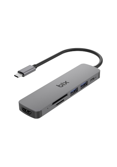Bix BX09HB Type-C To 2 USB HDMI SD TF Kart Okuyucu Çoklayıcı Hub