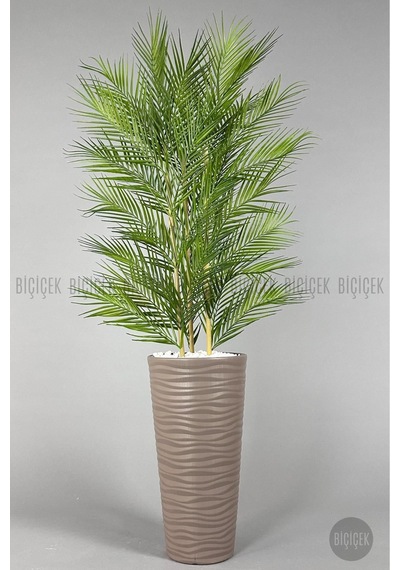 Biçiçek Yapay Areka Palmi̇yesi̇ 150 Cm 33 Yaprak Mocha Kumsal Saksıda