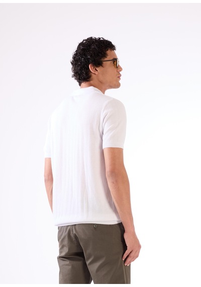 Dufy Beyaz Düz Erkek Triko - Slim Fit Beyaz