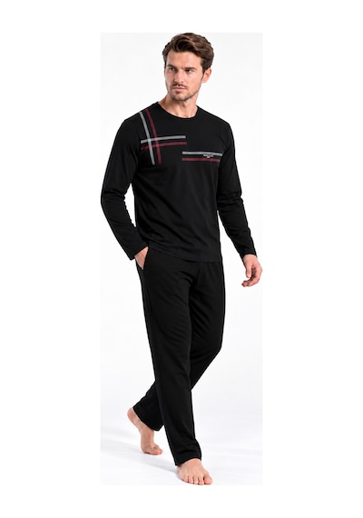 Pierre Cardin Erkek Uzun Kollu Bisiklet Yaka Pijama - 2xl / Kırmızı