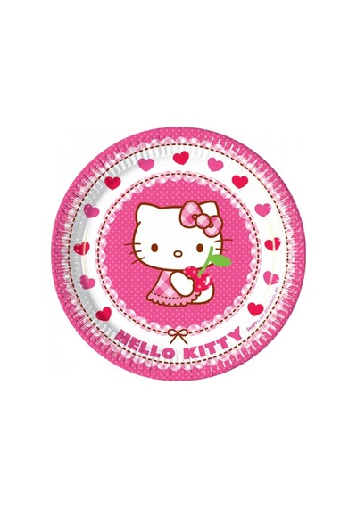 Hello Kitty Kalpler Kağıt Tabak 23Cm -