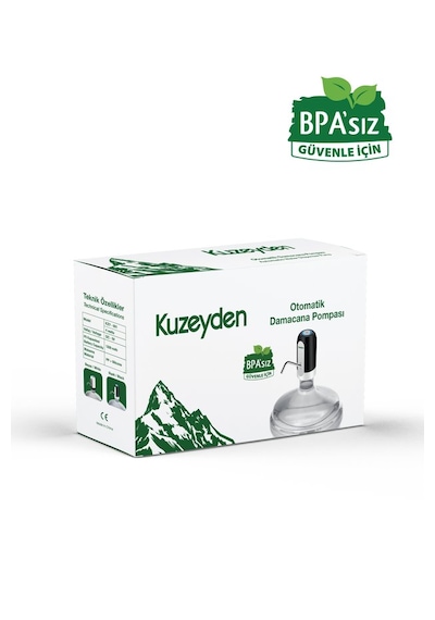 Bpa'sız Şarjlı Damacana Pompası Bpa'sız Boru 10l - 15l - 19l 1200 Mah Siyah