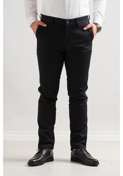 Notra Klasik Kesim Kışlık Kumaş Gabardin Boru Paça Erkek Pantolon siyah Siyah