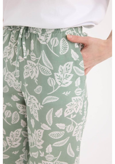 DeFacto Rahat Pantolon Wide Leg Geniş Bol Paça Desenli Yüksek Bel C4042AX25SPKH434