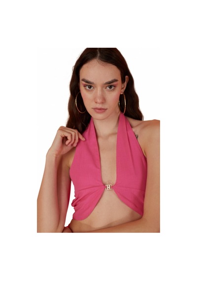 Holly Lolly Koton Kumaş H Aksesuarlı Rise Bluz Pembe