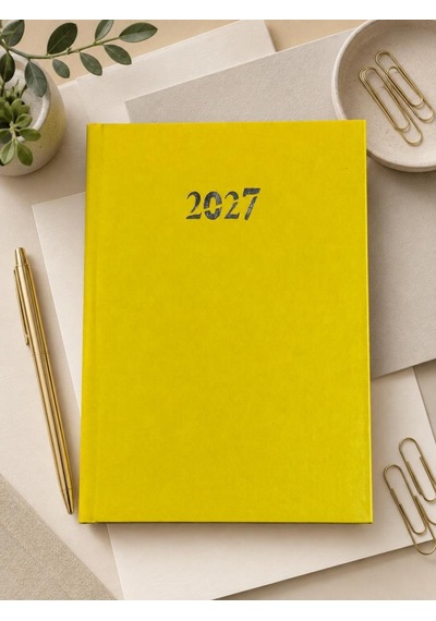 Ofisinn 2027 Cilt Bezli Sert Kapak 17x24 Cm Planlayıcı Günlük Ajanda Sarı