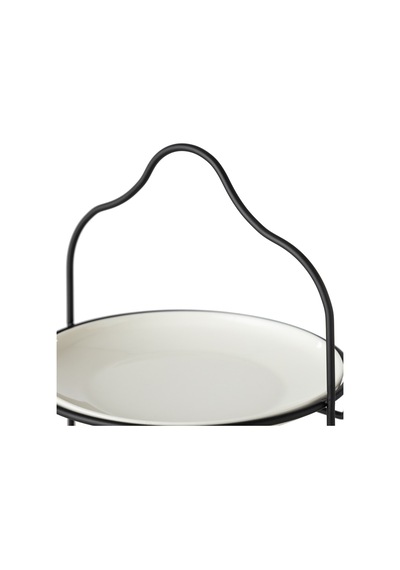 Mudo Home Gurme İki Katlı Sunum 22cm - Siyah Çok Renkli