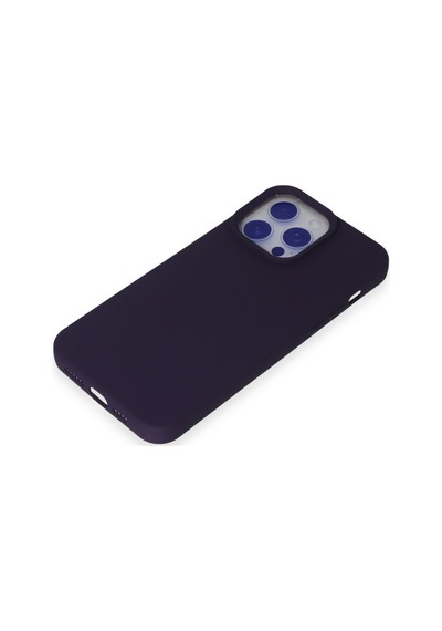 Apple Uyumlu iPhone 15 Pro Max Uyumlu Kılıf Nano İçi Kadife Silikon - Mor