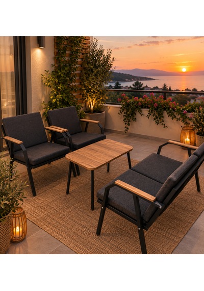 Aylive Mobilya Metal Bahçe Balkon Takımı/ Antrasit Minderli Siyah Metal Balkon Takımı/ Bahçe Mobilyası Statik Boyalı Sehpalı Set Antrasit - Siyah Aylive Mobilya Metal Bahçe Balkon Takımı/ Antrasit Minderli Siyah Metal Balkon Takımı/ Bahçe Mobilyası Statik Boyalı Sehpalı Set Antrasit - Siyah