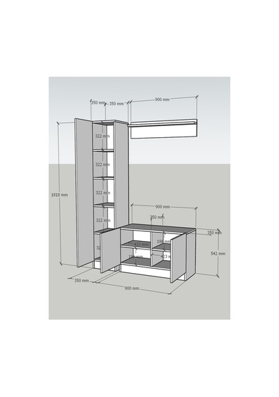 Karnaval Portmanto P9101-2 Ceviz - 3 Kapaklı Askılık Portmanto - Vestiyer - Ayakkabılık