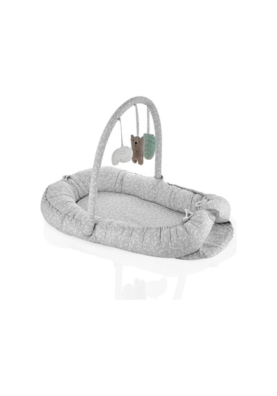 Babyjem Oyuncaklı Anne Baba Yanı Yatağı - Gri 40x65 Cm