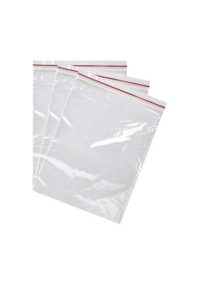 Bantlı Şeffaf Jelatin Torba Yapışkanlı Poşet 100 Adet 11X25 + 5 CM