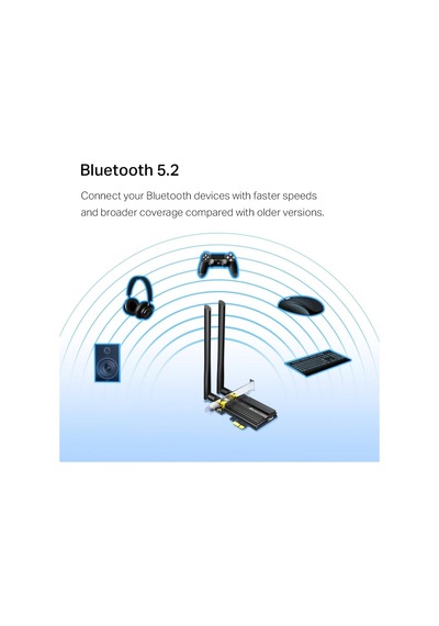 Lexroo Tx50e, Ax3000 Mbps Wi-fi 6 Bluetooth 5.0 Pcıe Ağ Kartı, İki Anten