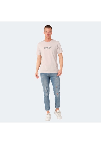 Slazenger VOITTO Erkek  Taş Gri Tişört