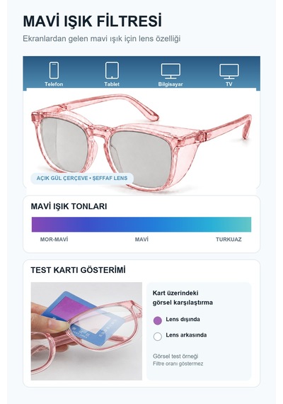 Fotokromik Polarize Uv Korumalı Buğu Önleyici Yan Siperlikli Güneş Gözlüğü Açık Gül Siyah